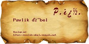 Pavlik Ábel névjegykártya