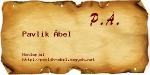Pavlik Ábel névjegykártya