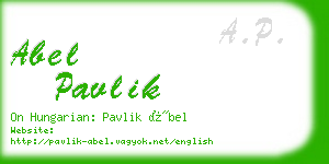 abel pavlik business card